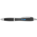 Penna a sfera nera in R-PET profili in metallo - personalizzabile con logo