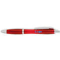 Penna a sfera rossa in R-PET profili in metallo - personalizzabile con logo