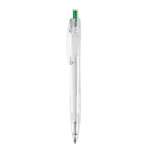 Penna a sfera in R-PET meccanismo push verde - personalizzabile con logo