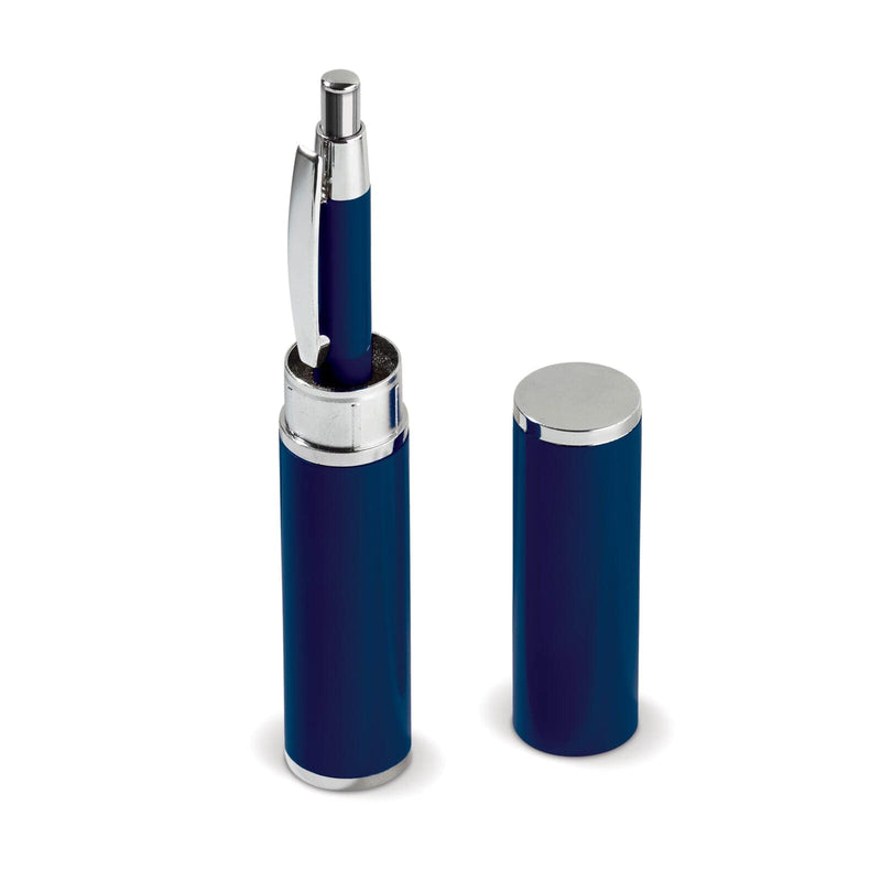 Penna a sfera in tubo blu navy - personalizzabile con logo