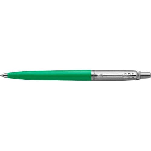Penna a sfera Jotter in acciaio inox e plastica verde / Blue refill - personalizzabile con logo