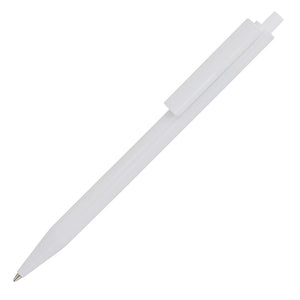 Penna a sfera Kuma hard-color Bianco / bianco - personalizzabile con logo