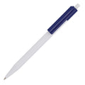 Penna a sfera Kuma hard-color Bianco / blu navy - personalizzabile con logo