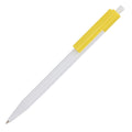 Penna a sfera Kuma hard-color Bianco / Giallo - personalizzabile con logo