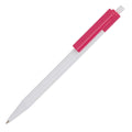 Penna a sfera Kuma hard-color Bianco / rosa - personalizzabile con logo