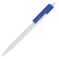 Penna a sfera Kuma hard-color Bianco / royal - personalizzabile con logo