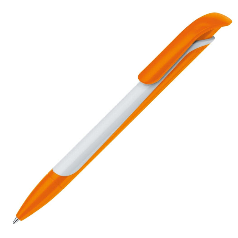 Penna a sfera Long Shadow arancione / bianco - personalizzabile con logo