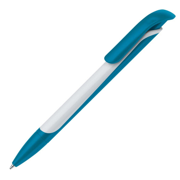 Penna a sfera Long Shadow Blu / bianco - personalizzabile con logo