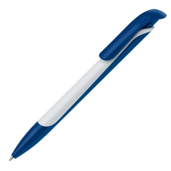 Penna a sfera Long Shadow blu navy/Bianco - personalizzabile con logo