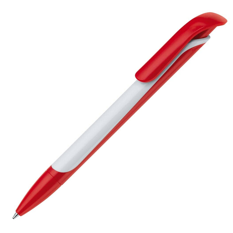 Penna a sfera Long Shadow Rosso / bianco - personalizzabile con logo