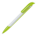 Penna a sfera Long Shadow Verde / bianco - personalizzabile con logo