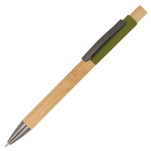 Penna a sfera Madrid in legno Verde - personalizzabile con logo