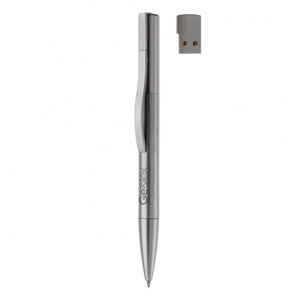 Penna a sfera Metal USB 4GB color argento - personalizzabile con logo