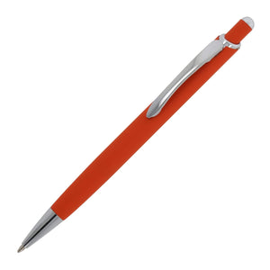 Penna a sfera Monaco in metallo gommato Arancione - personalizzabile con logo