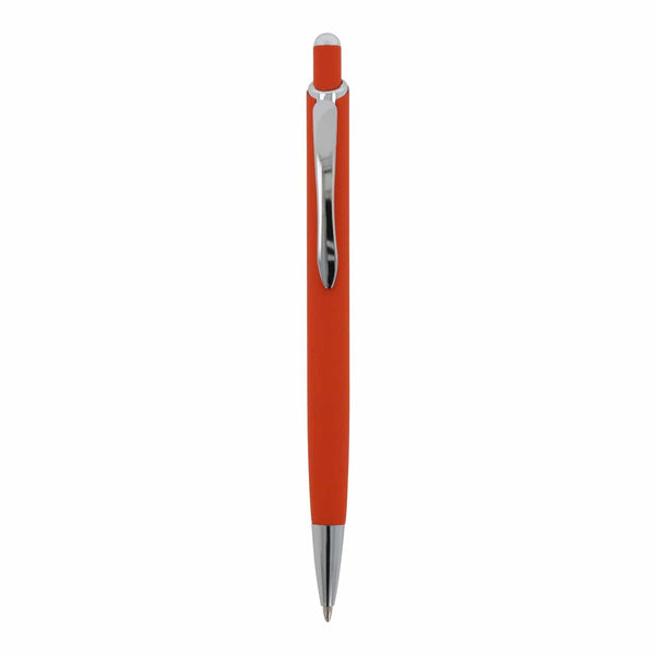 Penna a sfera Monaco in metallo gommato - personalizzabile con logo