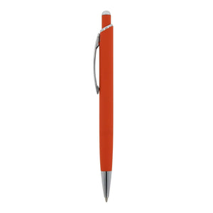 Penna a sfera Monaco in metallo gommato - personalizzabile con logo