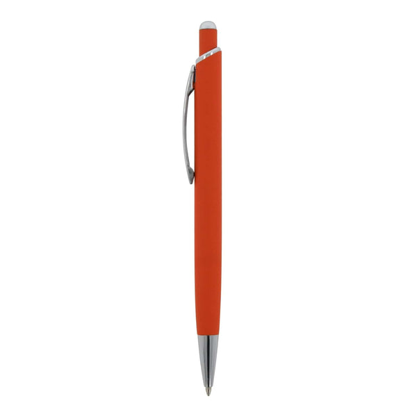 Penna a sfera Monaco in metallo gommato - personalizzabile con logo