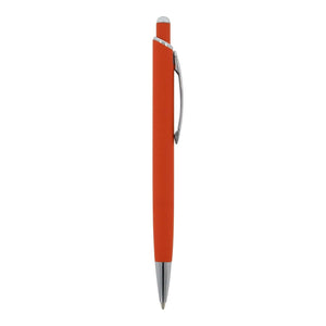 Penna a sfera Monaco in metallo gommato - personalizzabile con logo