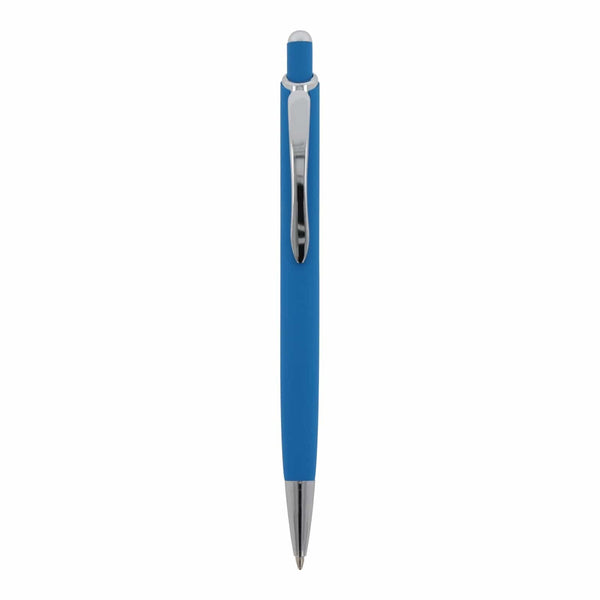 Penna a sfera Monaco in metallo gommato - personalizzabile con logo