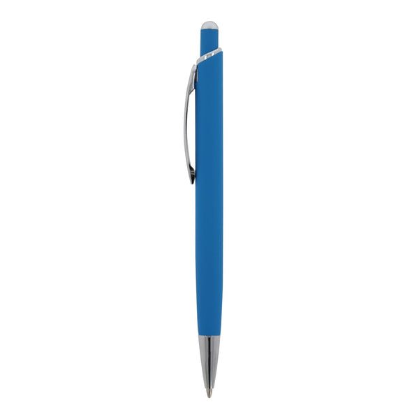 Penna a sfera Monaco in metallo gommato - personalizzabile con logo