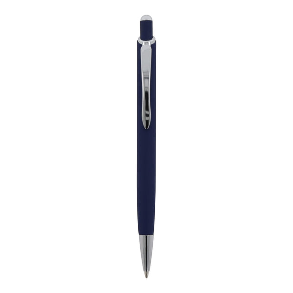 Penna a sfera Monaco in metallo gommato - personalizzabile con logo