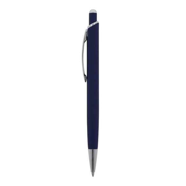 Penna a sfera Monaco in metallo gommato - personalizzabile con logo