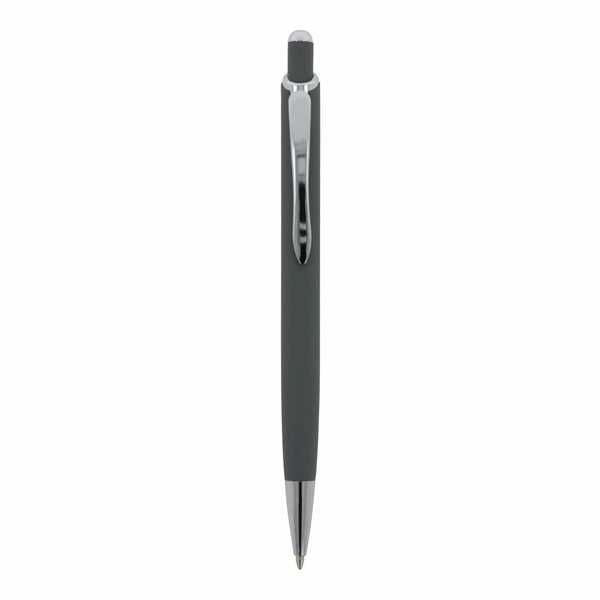 Penna a sfera Monaco in metallo gommato - personalizzabile con logo