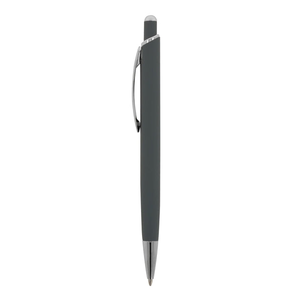 Penna a sfera Monaco in metallo gommato - personalizzabile con logo