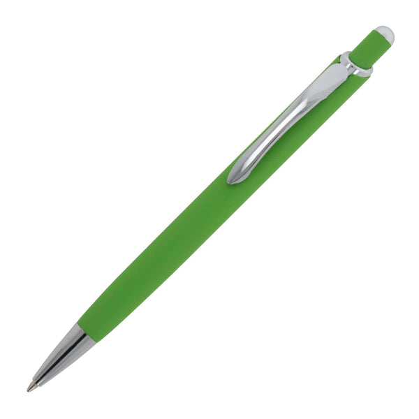 Penna a sfera Monaco in metallo gommato - personalizzabile con logo
