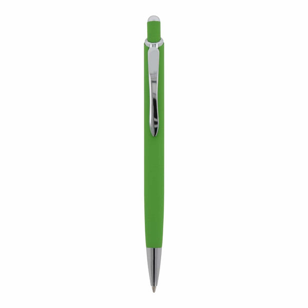 Penna a sfera Monaco in metallo gommato - personalizzabile con logo