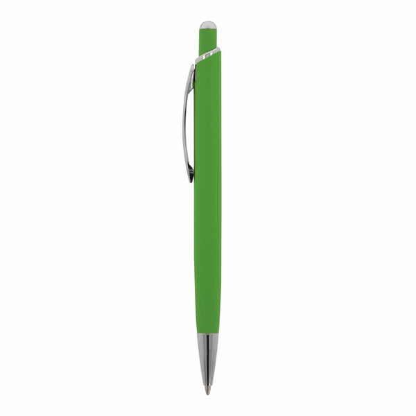 Penna a sfera Monaco in metallo gommato - personalizzabile con logo
