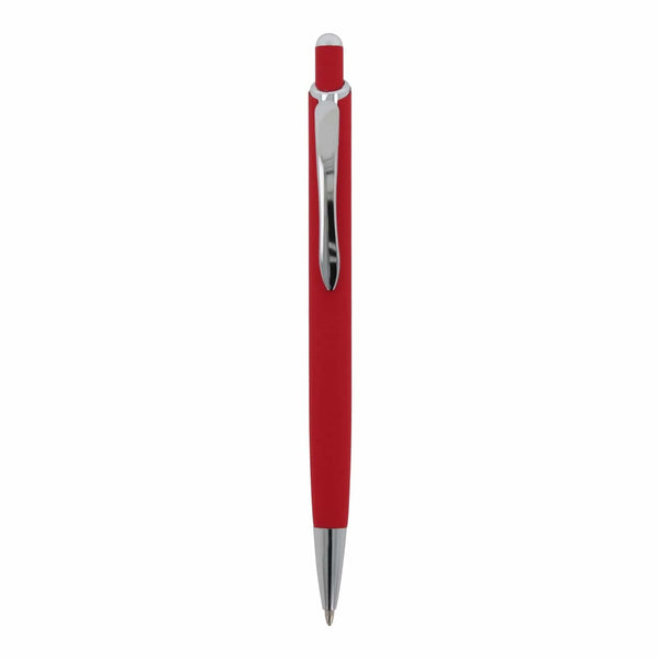 Penna a sfera Monaco in metallo gommato - personalizzabile con logo