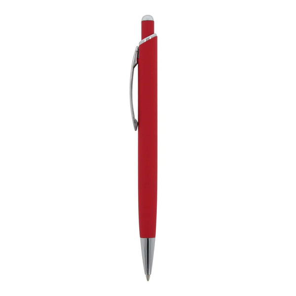 Penna a sfera Monaco in metallo gommato - personalizzabile con logo