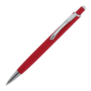 Penna a sfera Monaco in metallo gommato Rosso - personalizzabile con logo