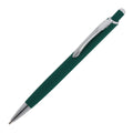 Penna a sfera Monaco in metallo gommato verde - personalizzabile con logo