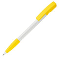 Penna a sfera Nash Grip hardcolour Bianco / Giallo - personalizzabile con logo