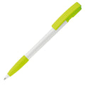 Penna a sfera Nash Grip hardcolour Bianco/ verde calce - personalizzabile con logo