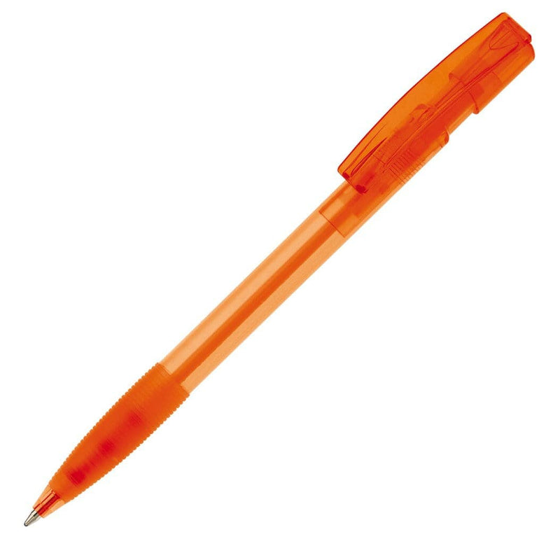 Penna a sfera Nash Grip T grigio scuro arancione - personalizzabile con logo