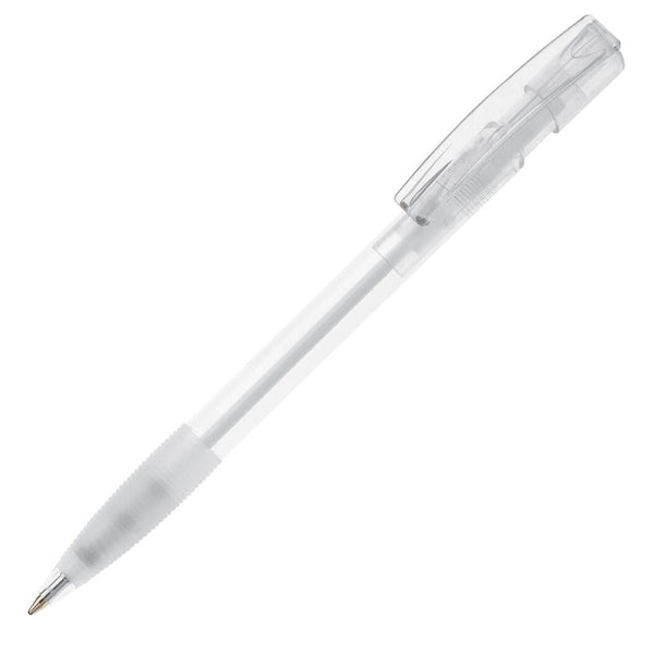 Penna a sfera Nash Grip T grigio scuro bianco - personalizzabile con logo
