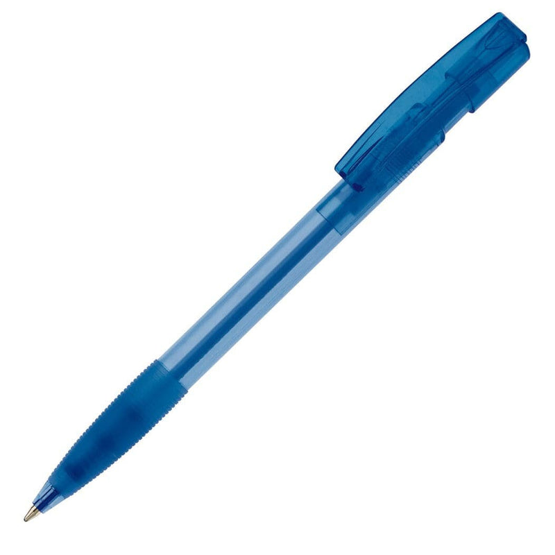 Penna a sfera Nash Grip T grigio scuro blu - personalizzabile con logo