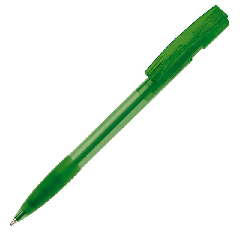 Penna a sfera Nash Grip T grigio scuro verde - personalizzabile con logo