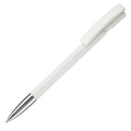 Penna a sfera Nash Metal tip hardcolour Bianco / bianco - personalizzabile con logo