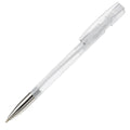 Penna a sfera Nash metal tip trasparente grigio scuro bianco - personalizzabile con logo