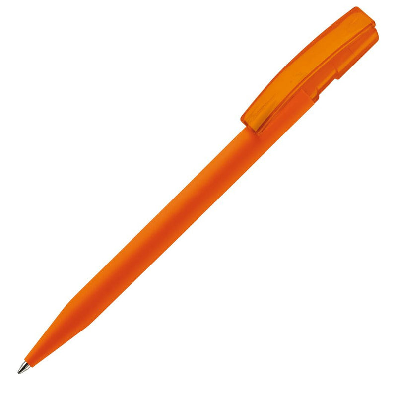 Penna a sfera Nash soft touch Arancione - personalizzabile con logo