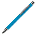 Penna a sfera New York gommate azzurro - personalizzabile con logo