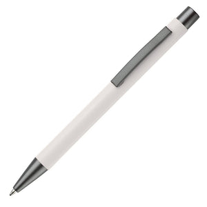 Penna a sfera New York gommate Bianco - personalizzabile con logo