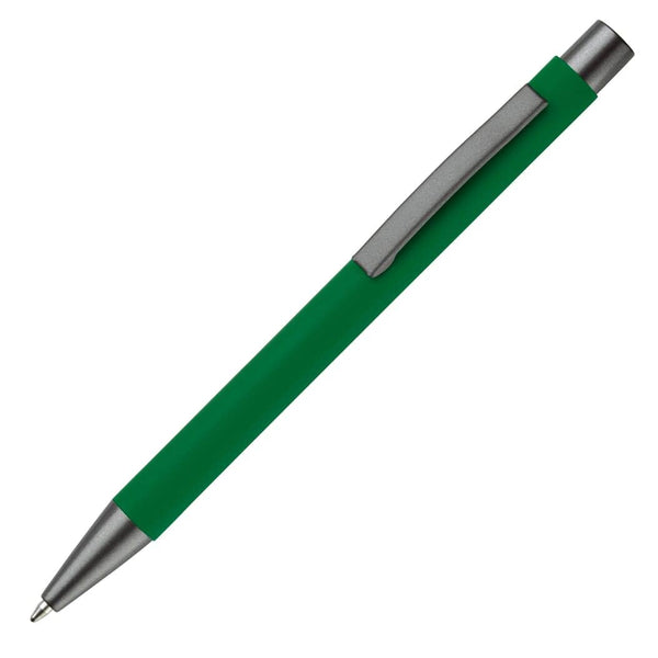 Penna a sfera New York gommate Verde - personalizzabile con logo