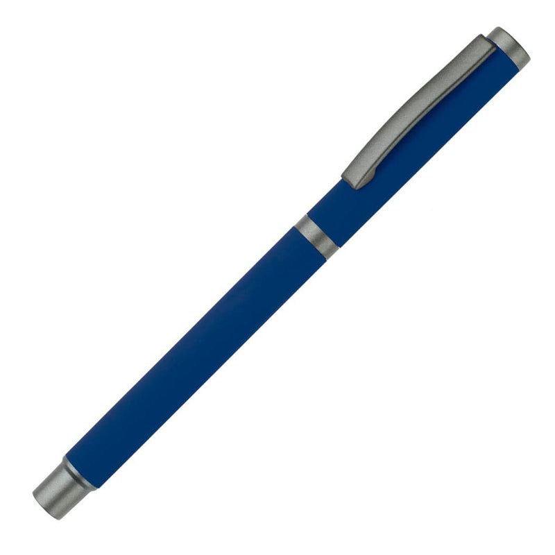 Penna a sfera New York in metallo blu navy - personalizzabile con logo