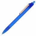 Penna a sfera oceano legato graffetta Trasparente / blu navy - personalizzabile con logo