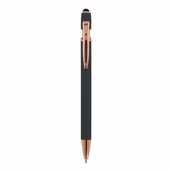 Penna a sfera Paris Deluxe in metallo gommato - personalizzabile con logo